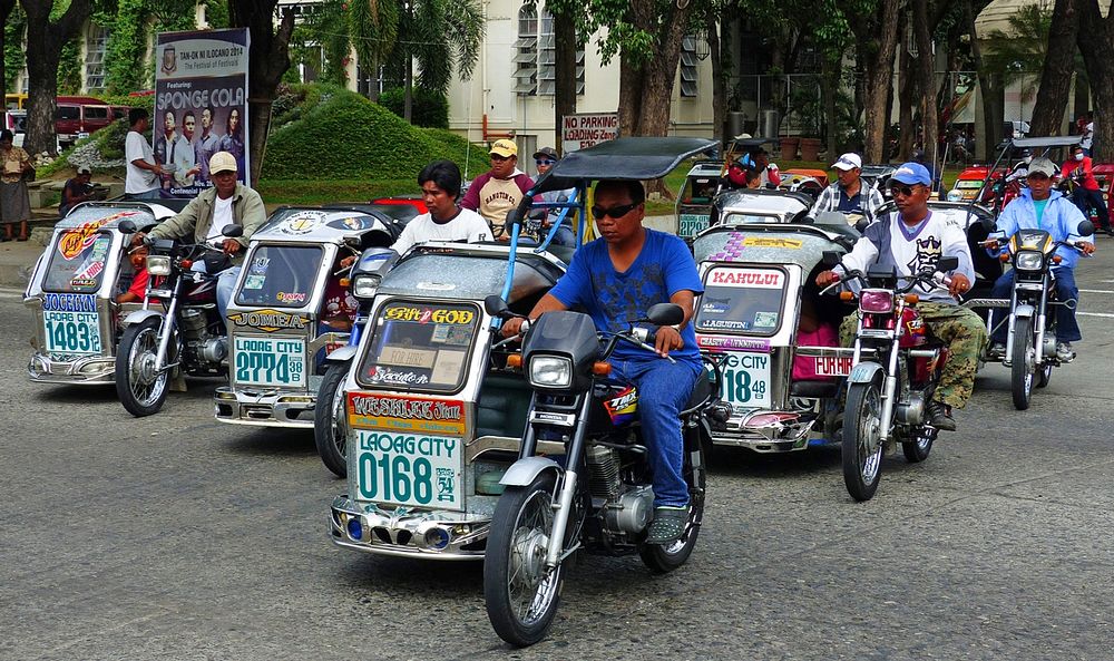 Tricycle taxis Laoag City.