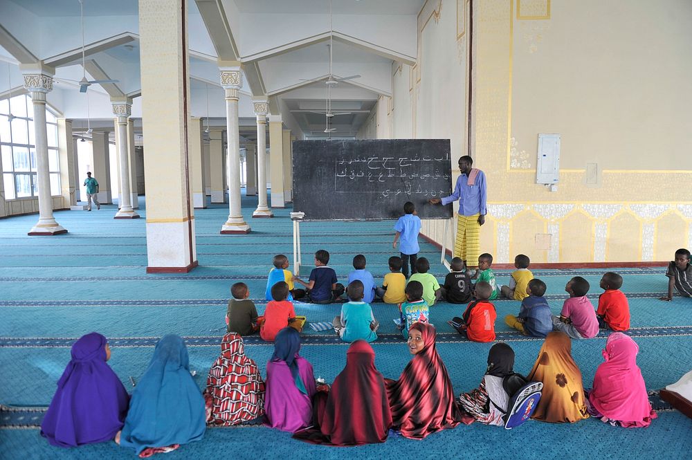 Somali children take lessons on the Quran at a Madrasa in Isbahaysiga mosque on June 16, 2015 as muslims prepare for the…