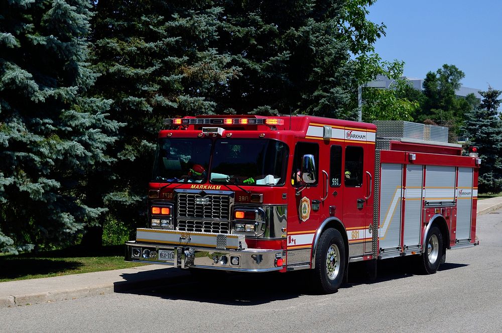 Fire truck, rescue operations. Free public domain CC0 photo.