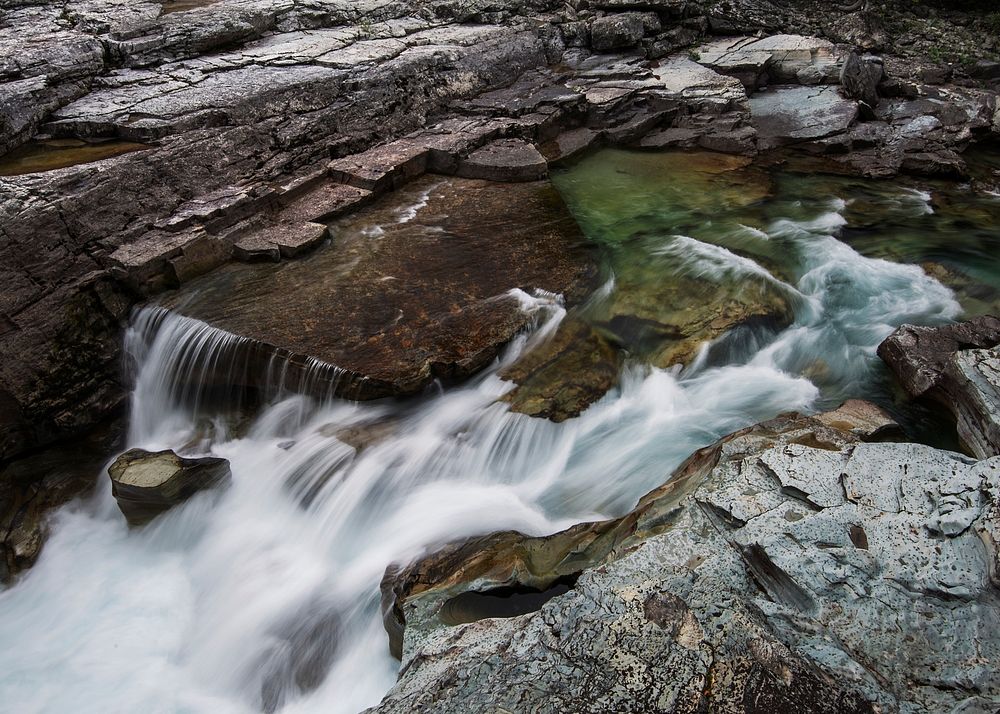 McDonald Creek- Soft water. Original public domain image from Flickr