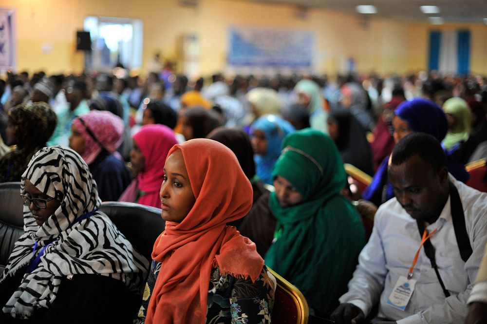 Guests attend the opening of the Mogadishu International Book Fair held in Mogadishu, Somalia on August 26 2015.