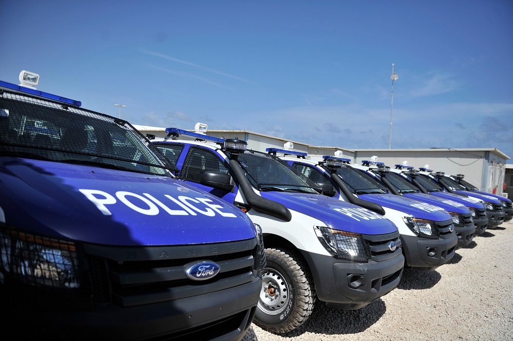 Some of the vehicles donated by the Japanese Government to the Somali Police Force (SPF) through the United Nations…