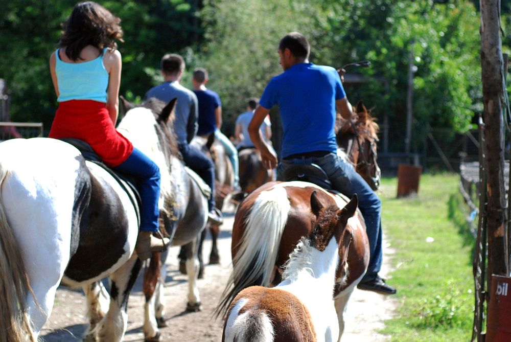 Group of People Riding Horses.