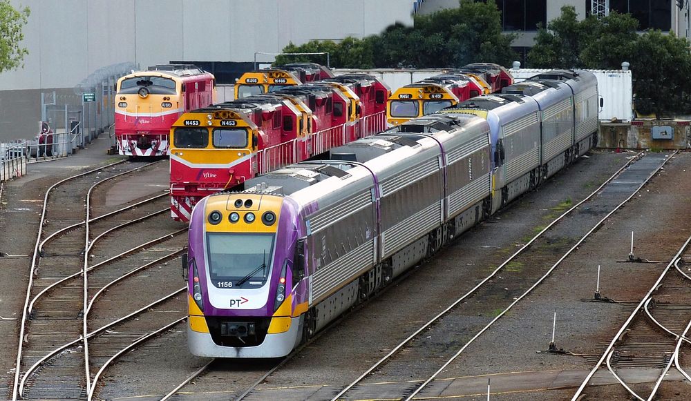 Train in Melbourne. Original public domain image from Flickr