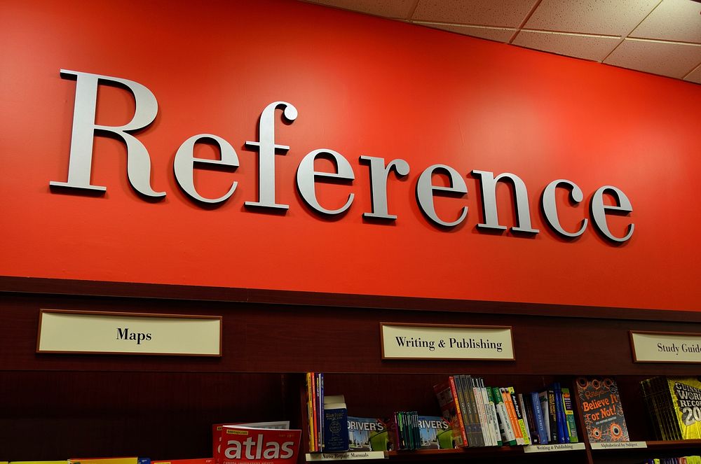 Reference Section Bookstore.