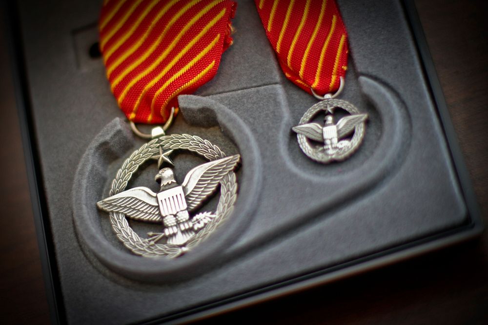 U.S. Air Force Tech. Sgt. John Hurley's Combat Action medal.