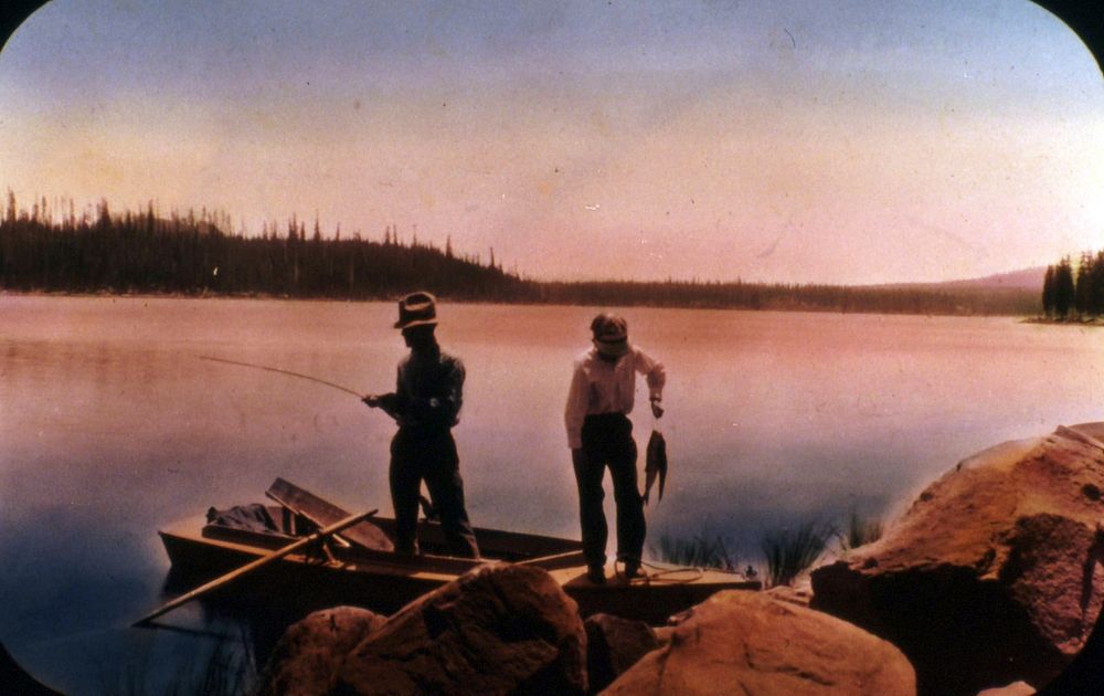 Fishing at Elk Lake, Deschutes NF. Original public domain image from Flickr