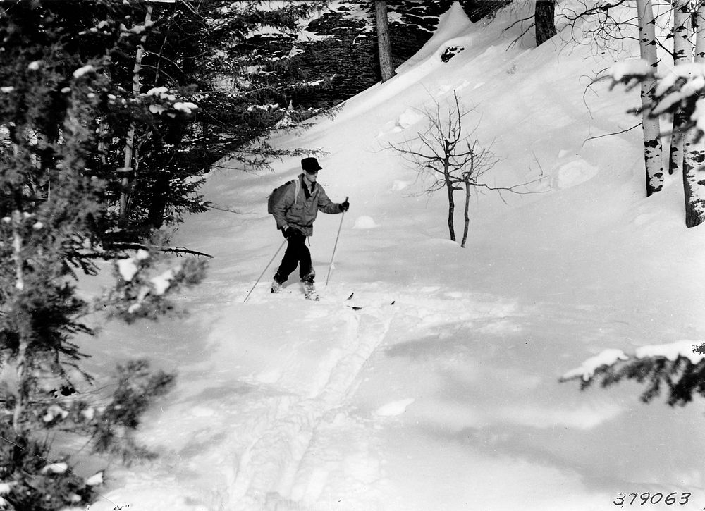 Elk Survey on Showshoes, Malheur NF, OR 1939. Original public domain image from Flickr
