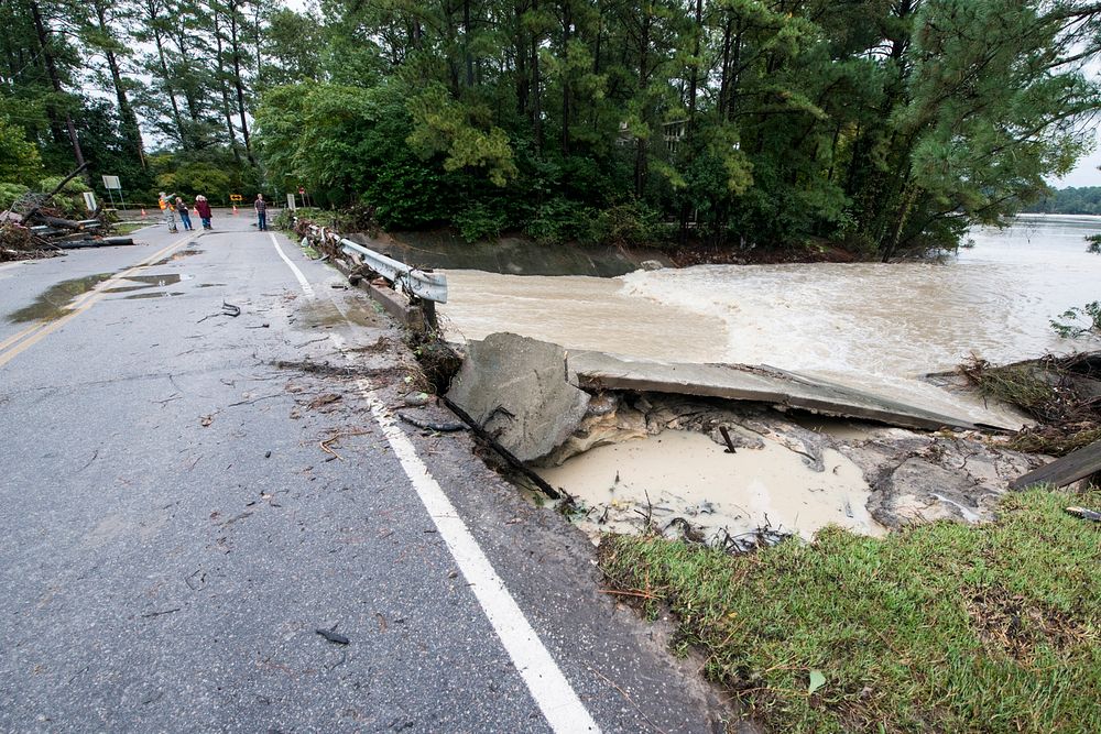 Flood damage done to the Forest Acres community, Columbia, South Carolina, Oct. 5th, 2015.