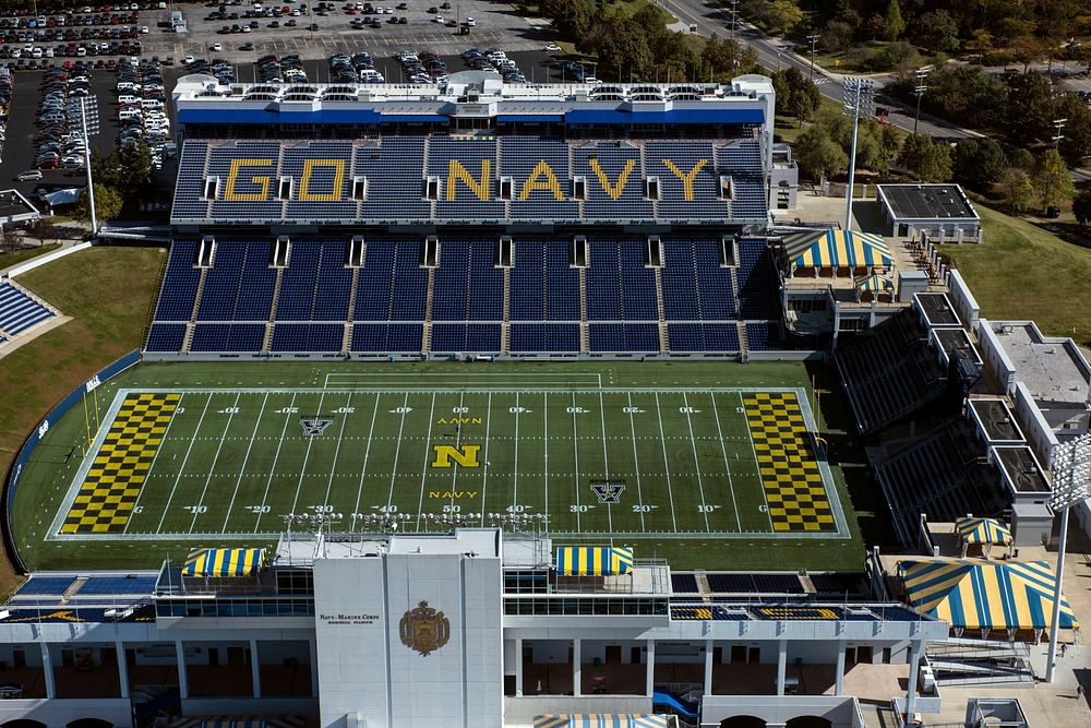 Go navy bleachers stadium. Original public domain image from Flickr