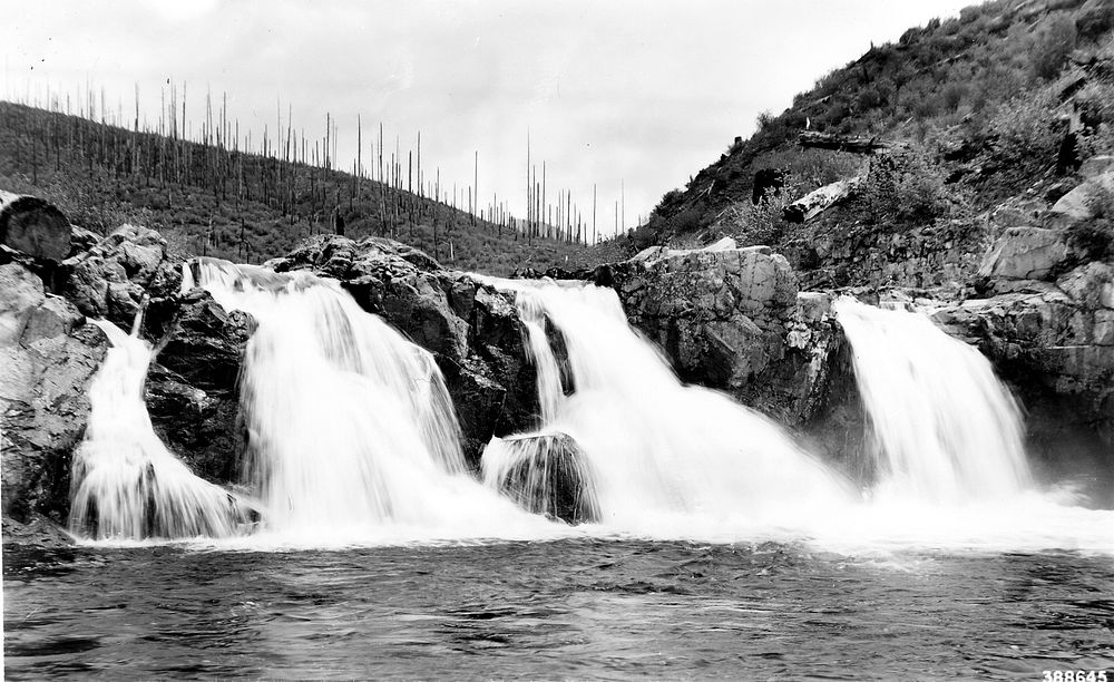 Sunset Falls on E Fork Lewis River, Columbia NF, WAGifford Pinchot National Forest Historic Photo. Original public domain…