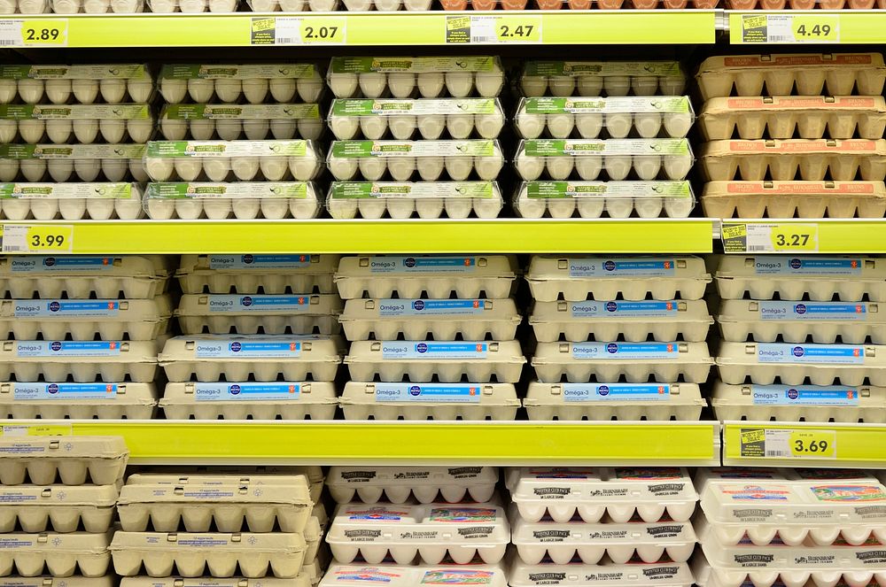 Eggs in a supermarket.
