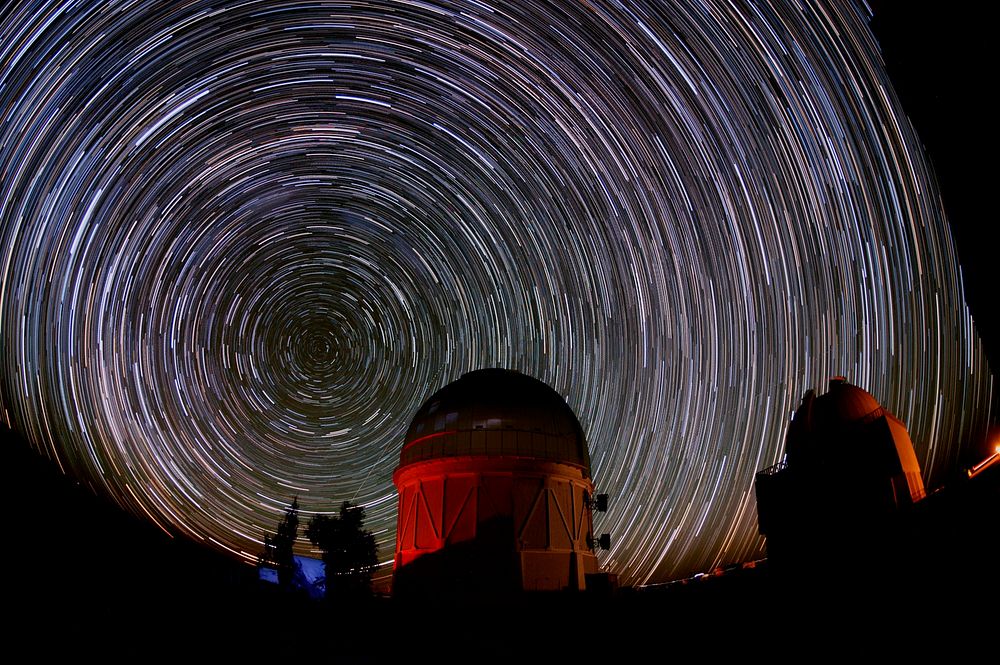 Cerro Tololo Observatory and star trails. Stars over the Cerro Tololo Inter-American Observatory in Chile uses the new Dark…