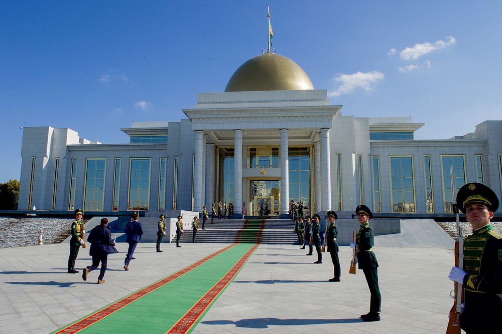 Honor Guard at Oguzkhan Presidential Palace in Ashgabat, Turkmenistan