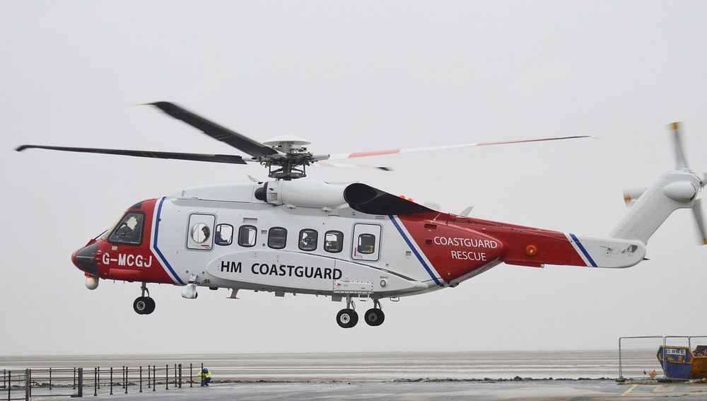 HM Coastguard landing in West Kirby.