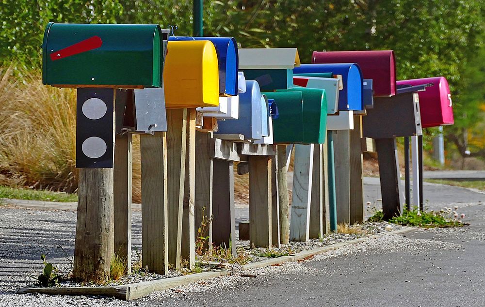 Postboxes in the countryside. Original public domain image from Flickr