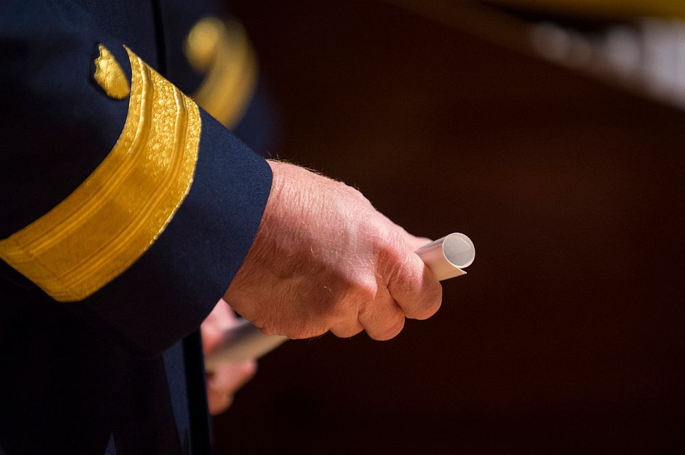 OCS Honors and GraduationNEW LONDON, Conn. -- Officer Candidates from the U.S. Coast Guard Academy render honors to Vice…