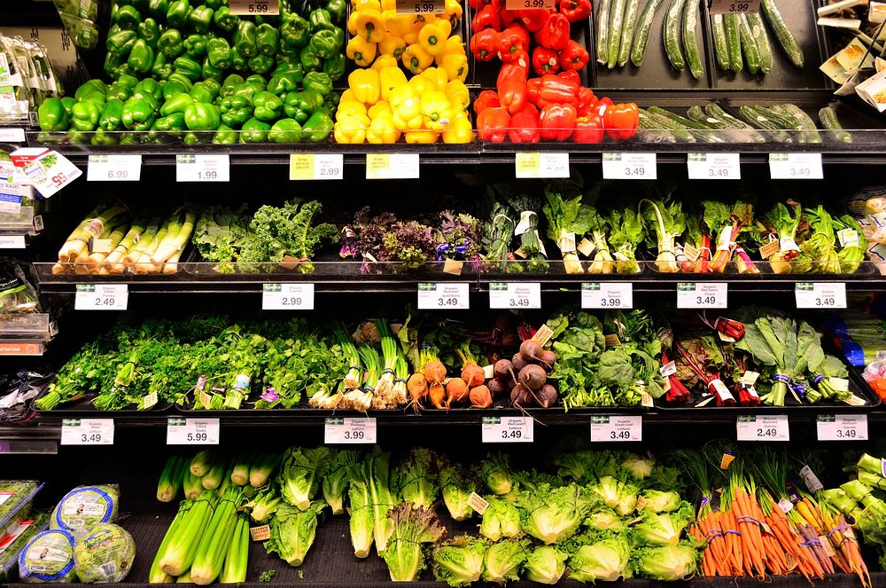 Vegetables in a supermarket.