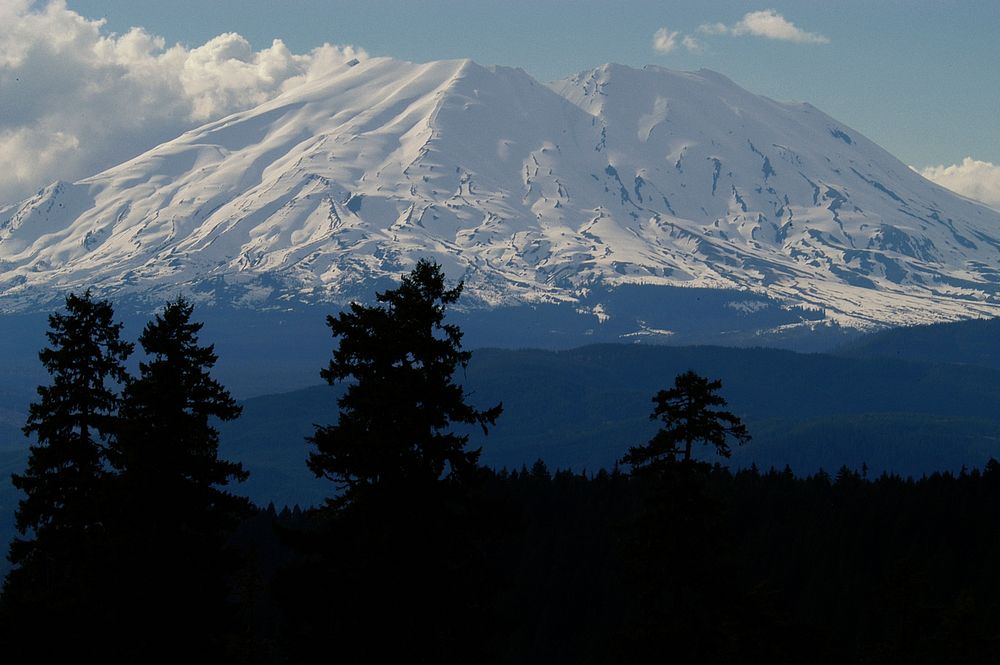 Mount St. Helens from McClellan viewpoint-Gifford PinchotView of Mt St Helens in Winter from McClellan Viewpoint on the…
