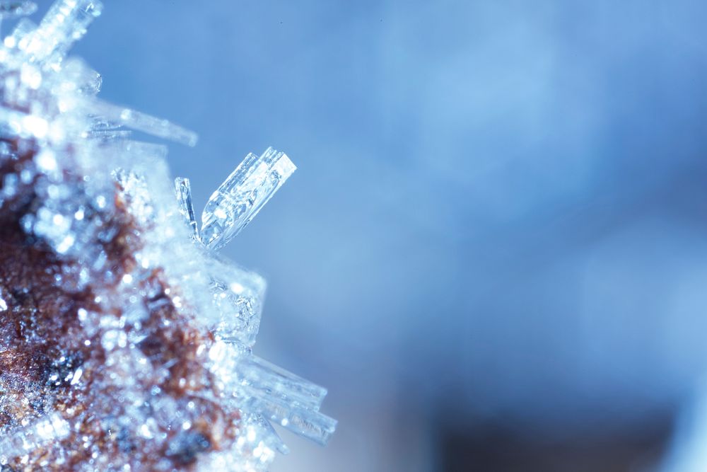 Macro shot of ice, winter aesthetic. Original public domain image from Flickr