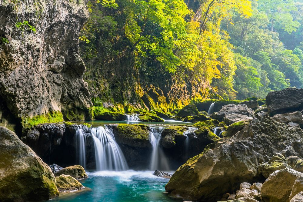 Beautiful waterfall in China. Free public domain CC0 image.