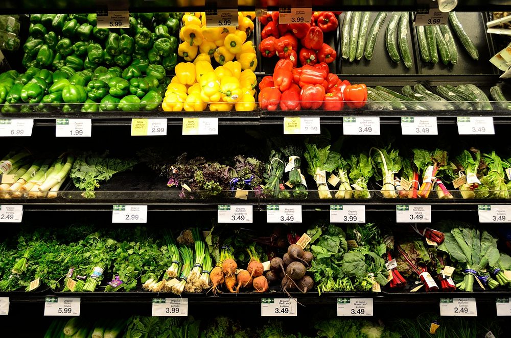 Vegetables in a supermarket.