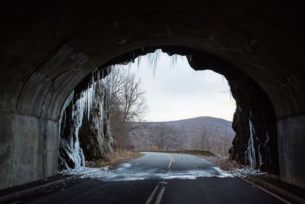 Winter tunnel, aesthetic background. Free public domain CC0 photo.