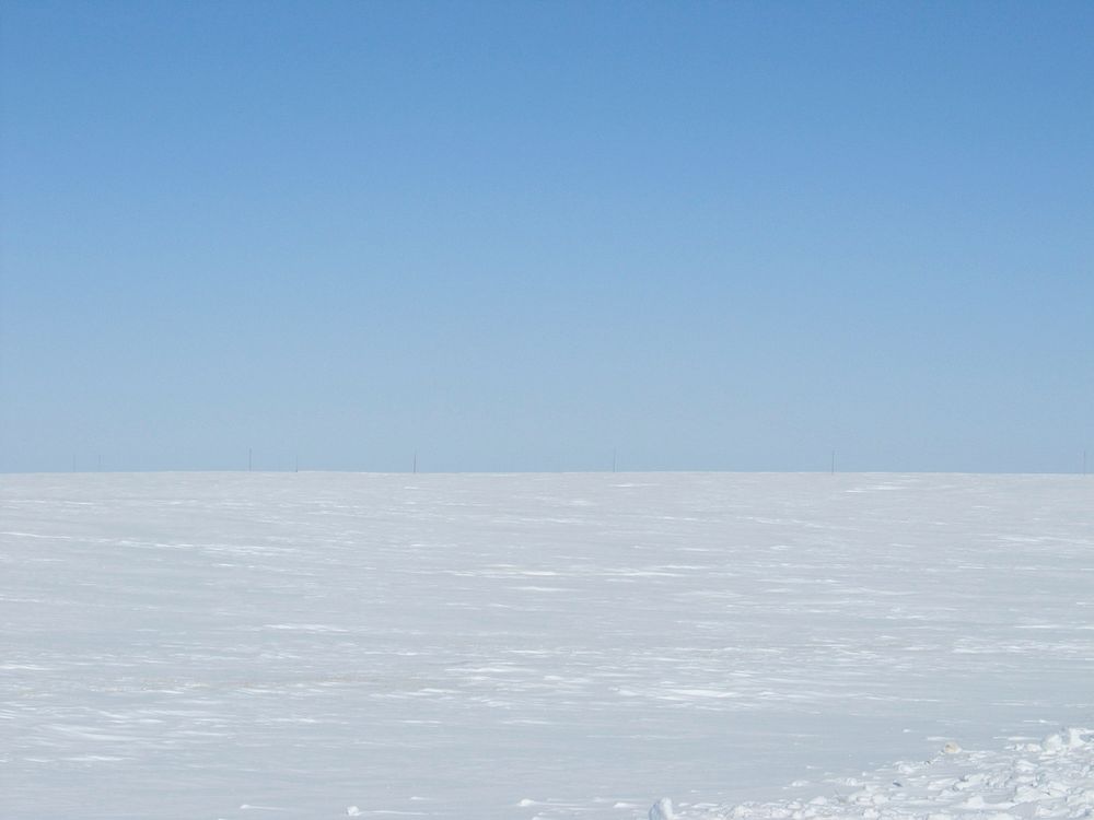 Snowpack as far as the eye can see near Four Buttes, MT. March 2013. Original public domain image from Flickr