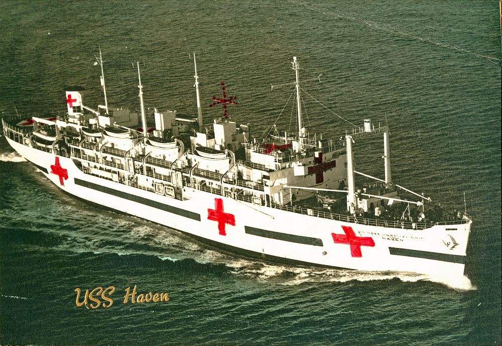 USS Haven. "The Great White Angel, January 5th, 1952" [hospital ship; Korean War] Part of a triptych by Morper Ship…
