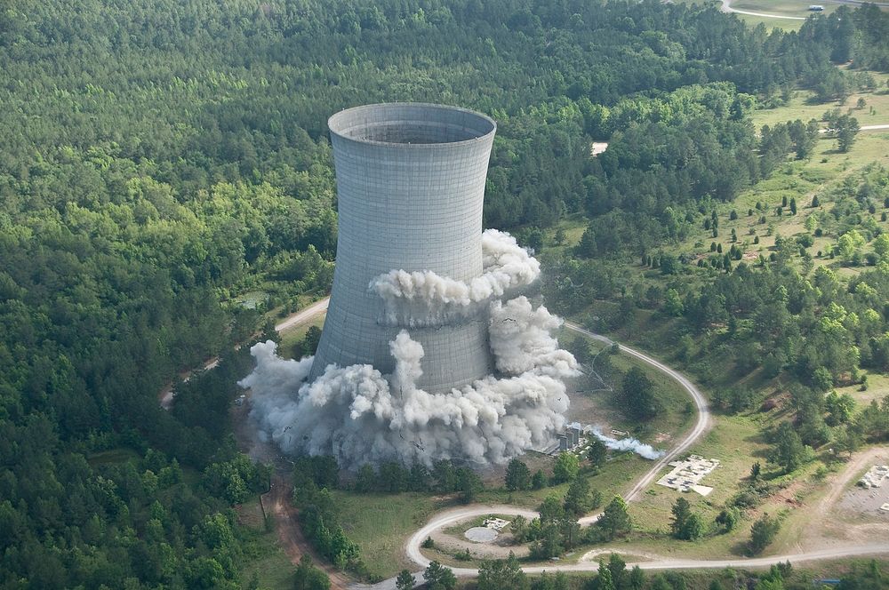 K cooling tower is imploded on may 26, 2010 as part of the Savannah river site recovery act project. Original public domain…