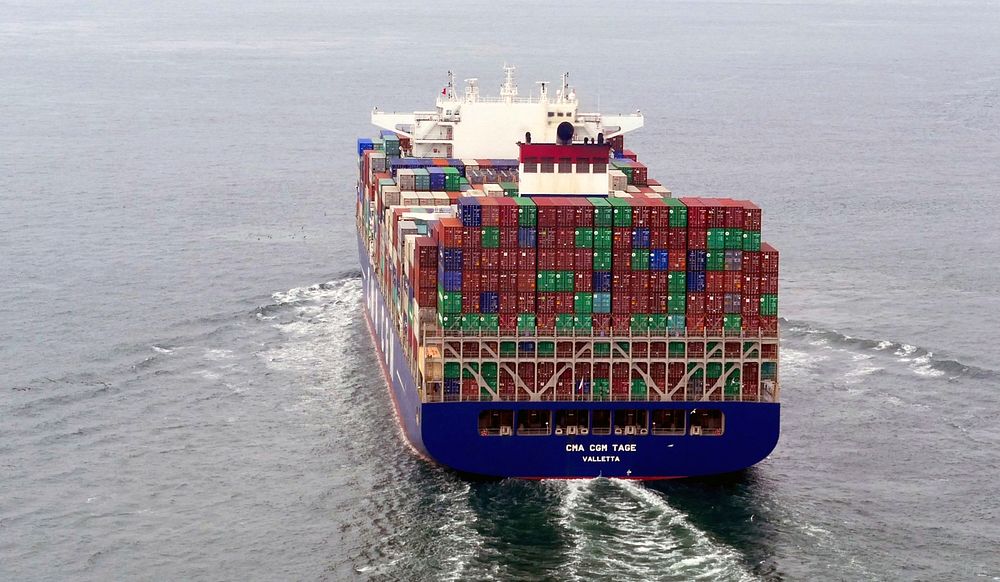 Container ship. Original public domain image from Flickr