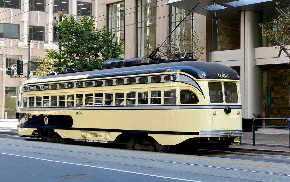 Historic Streetcars in San Francisco No.1056.