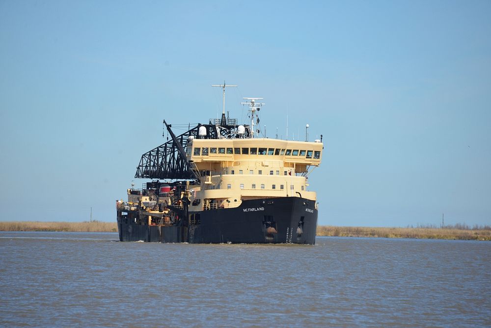 Dredge McFarland Working at Southwest Pass