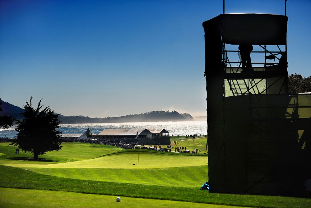 Golf course at the Pebble Beach. Original public domain image from Flickr