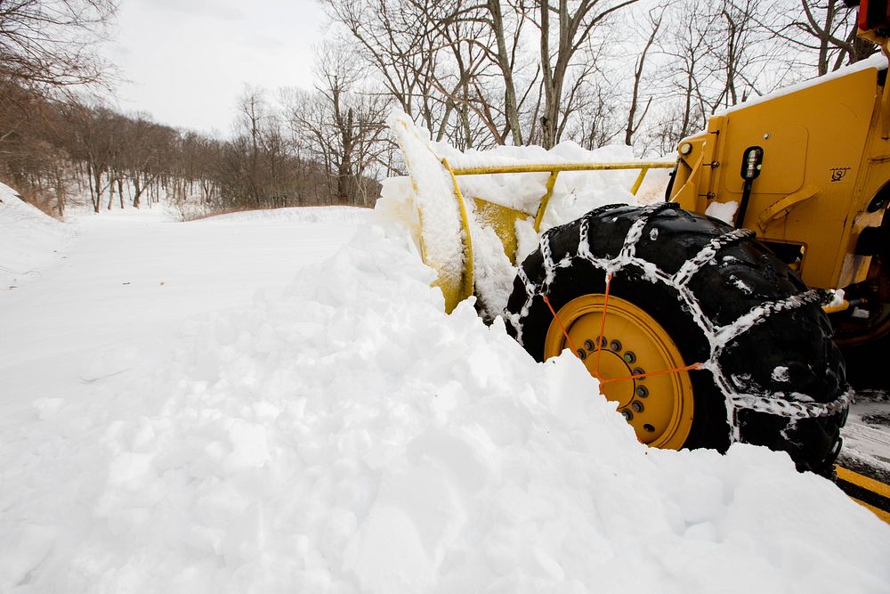 Snow plow during winter. Free public domain CC0 photo.