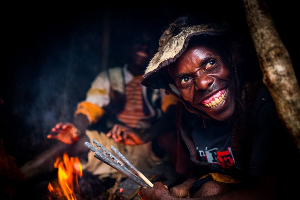 African man, Batwa Pygmies tribe, Nkuringo, Uganda, September 2017.