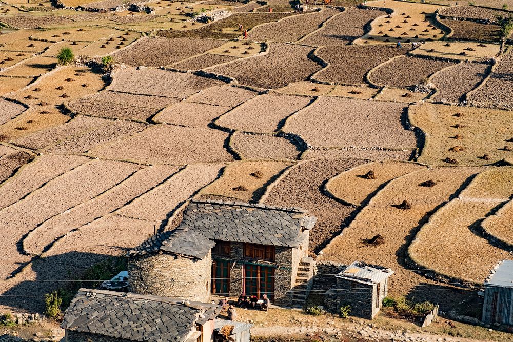 Farm areas in Chainpur, Bajhang District, Nepal, October 2017.