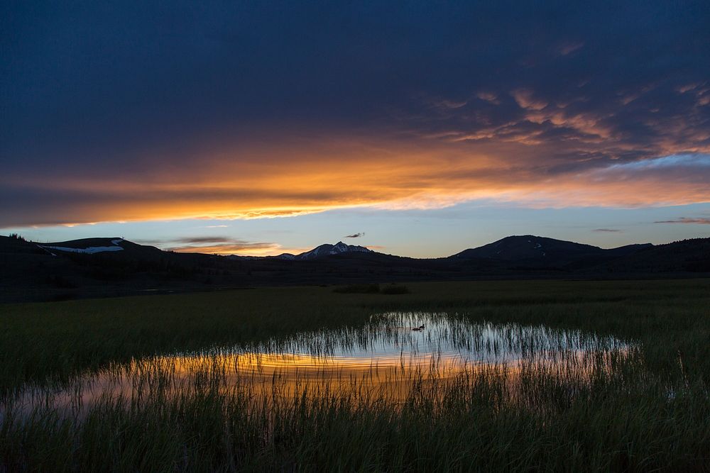 Spring sunset, Swan Lake, USA. Original public domain image from Flickr