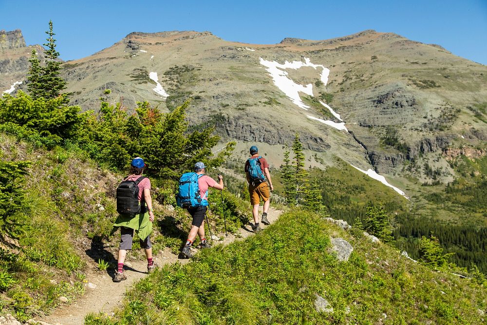 Hikers on Firebrand Pass Trail. Original public domain image from Flickr