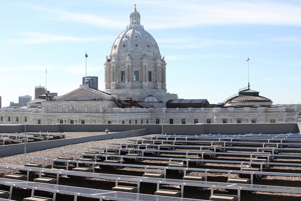 Senate Building Rooftop Solar Panels. Original public domain image from Flickr