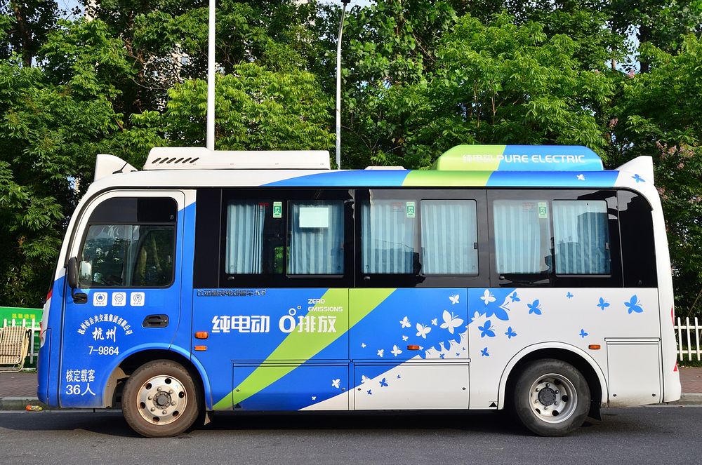BYD EV Bus in Hangzhou, China.