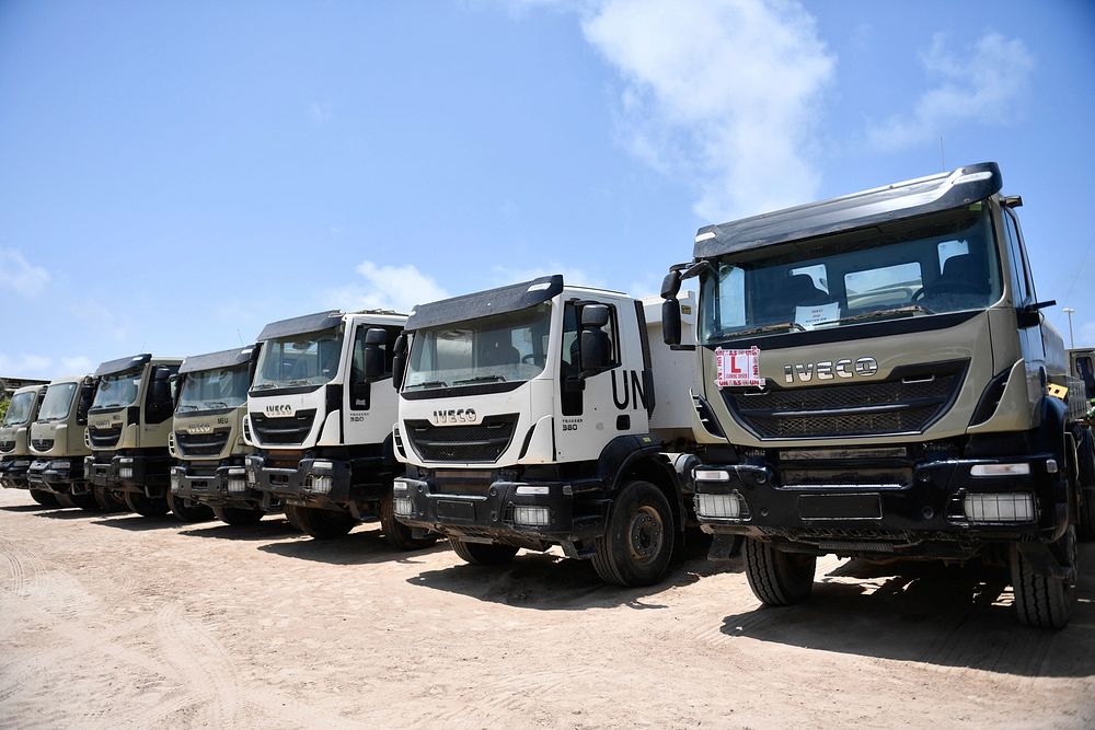 Some of the heavy vehicles handed over to the Burundian Contingent serving under the African Union Mission in Somalia…