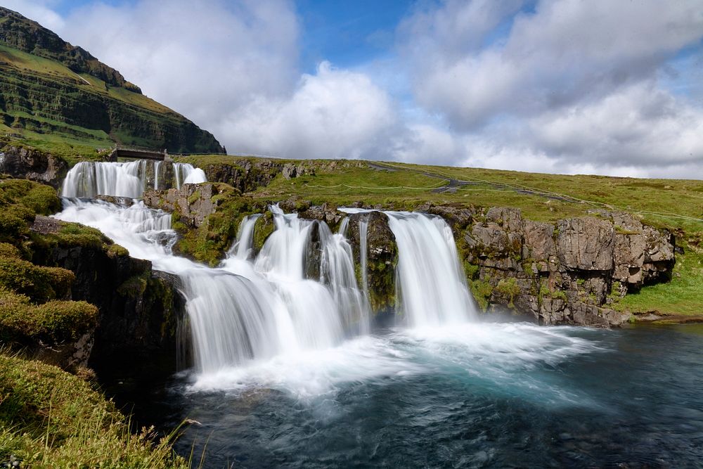 Kirkjufellsfoss Waterfall in Iceland. Free public domain CC0 image.