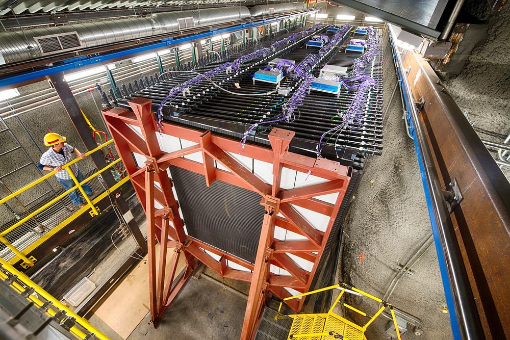 A 300-ton nova neutrino detector at fermilab. Original public domain image from Flickr