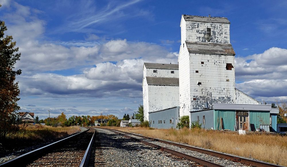 Grain elevators De Winton Alberta.