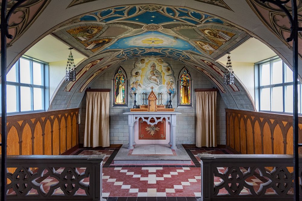 Interior of the Italian Chapel, Orkney Islands.