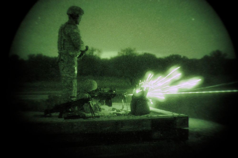 U.S. Army 316th Sustainment Command (Expeditionary) Soldiers, fire the M249 Light Machine Gun at a III Corps and Fort Hood…
