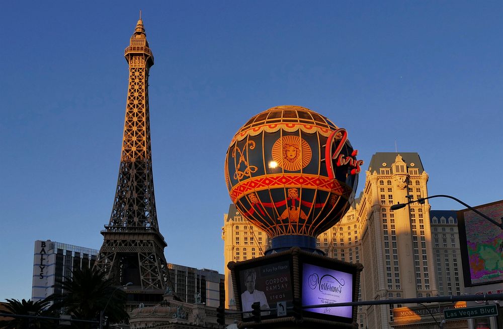 The Paris Las Vegas Hotel and Casino and Eiffel Tower Editorial