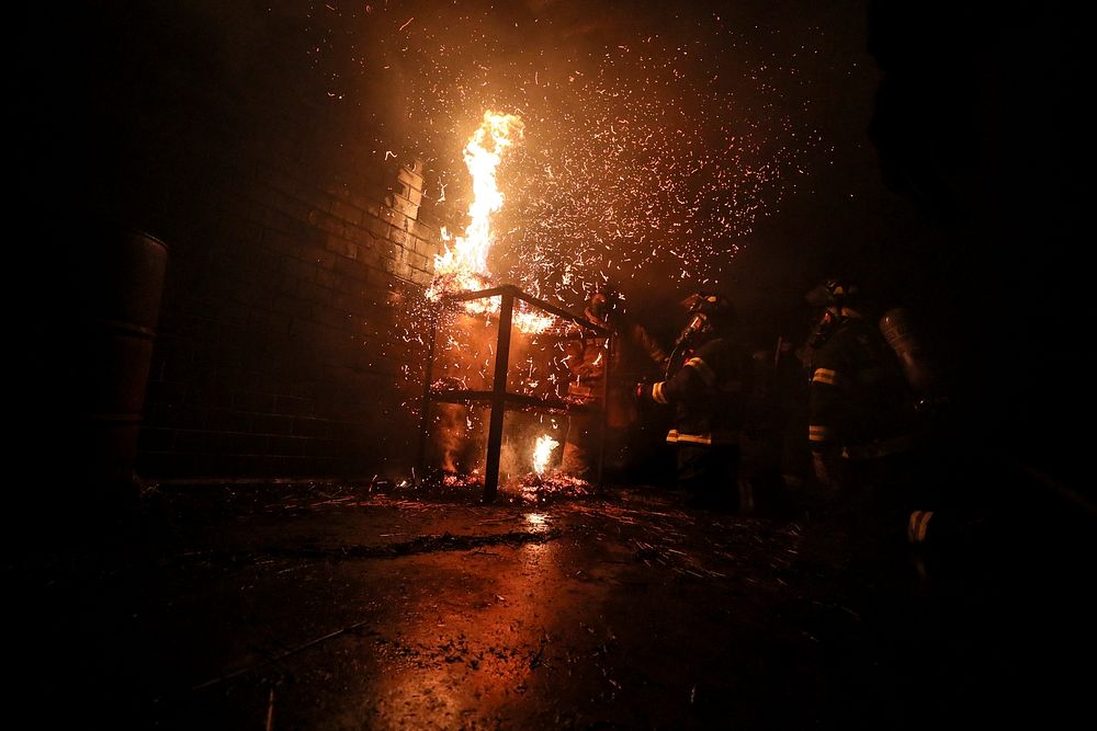 Fighterfighters battle a blaze during live burn training at the Anthony "Tony" Canale Training Center in Egg Harbor…