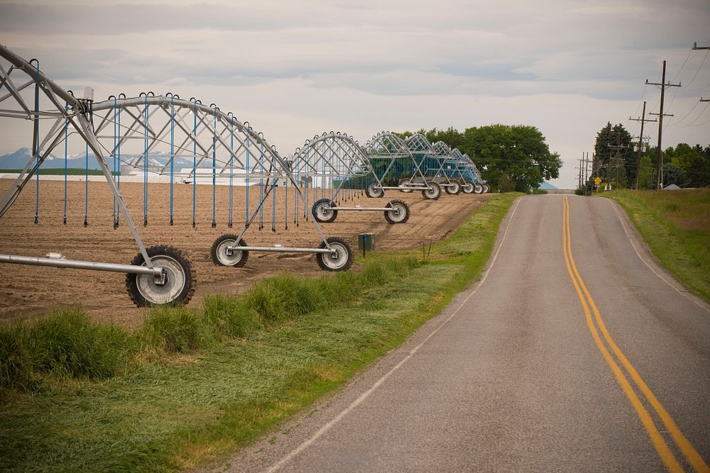 The Kimms replaced a wheel line irrigation system with a pivot irrigation system on their farm near Manhattan, Mont., using…